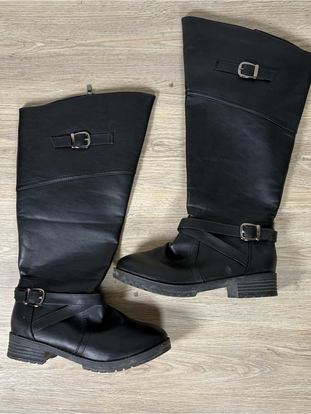 Y2K Black Moto Riding Boots 🖤